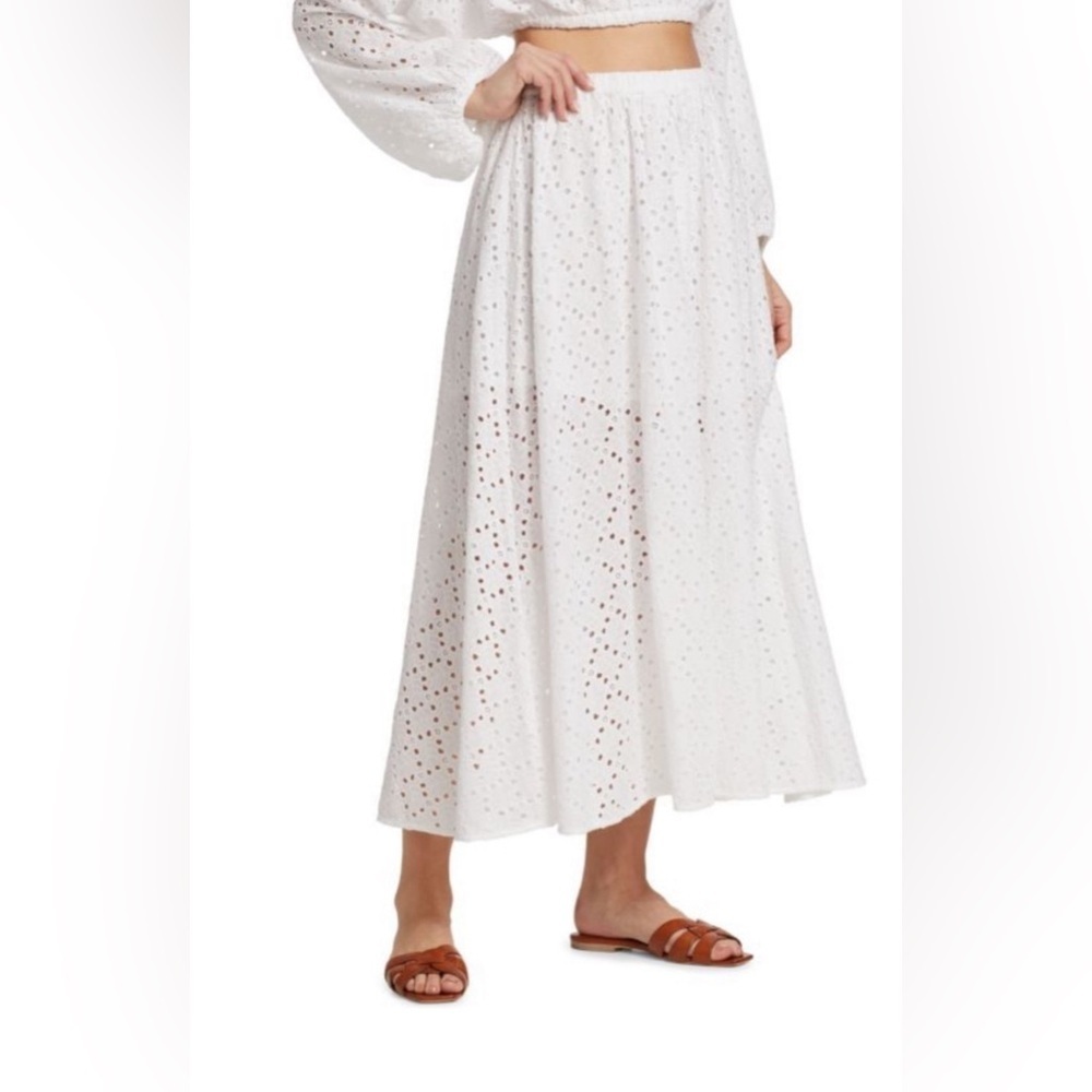 TANYA TAYLOR
Sienna Eyelet Cotton Midi Skirt